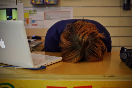 head on desk